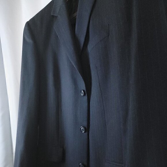 Jos. A. Bank Men's Blue Pinstripe Wool, Cashmere Suit Jacket Size 42L - Picture 3 of 9